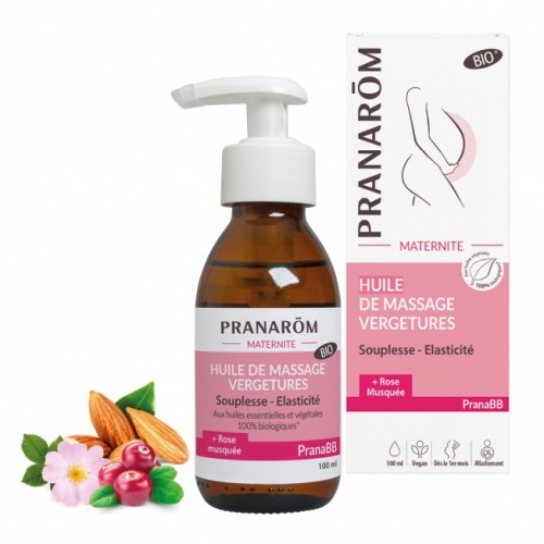 Huile de massage anti-vergetures maternité Pranarôm - 100 ml