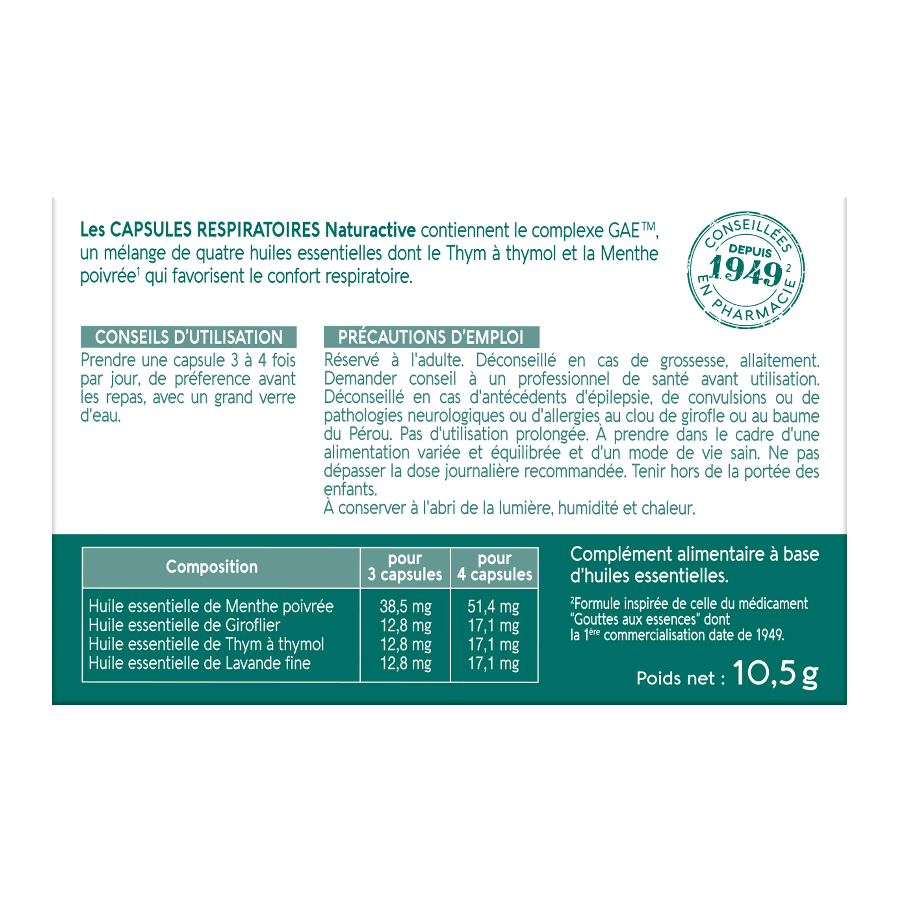Capsules respiratoires (GAE)