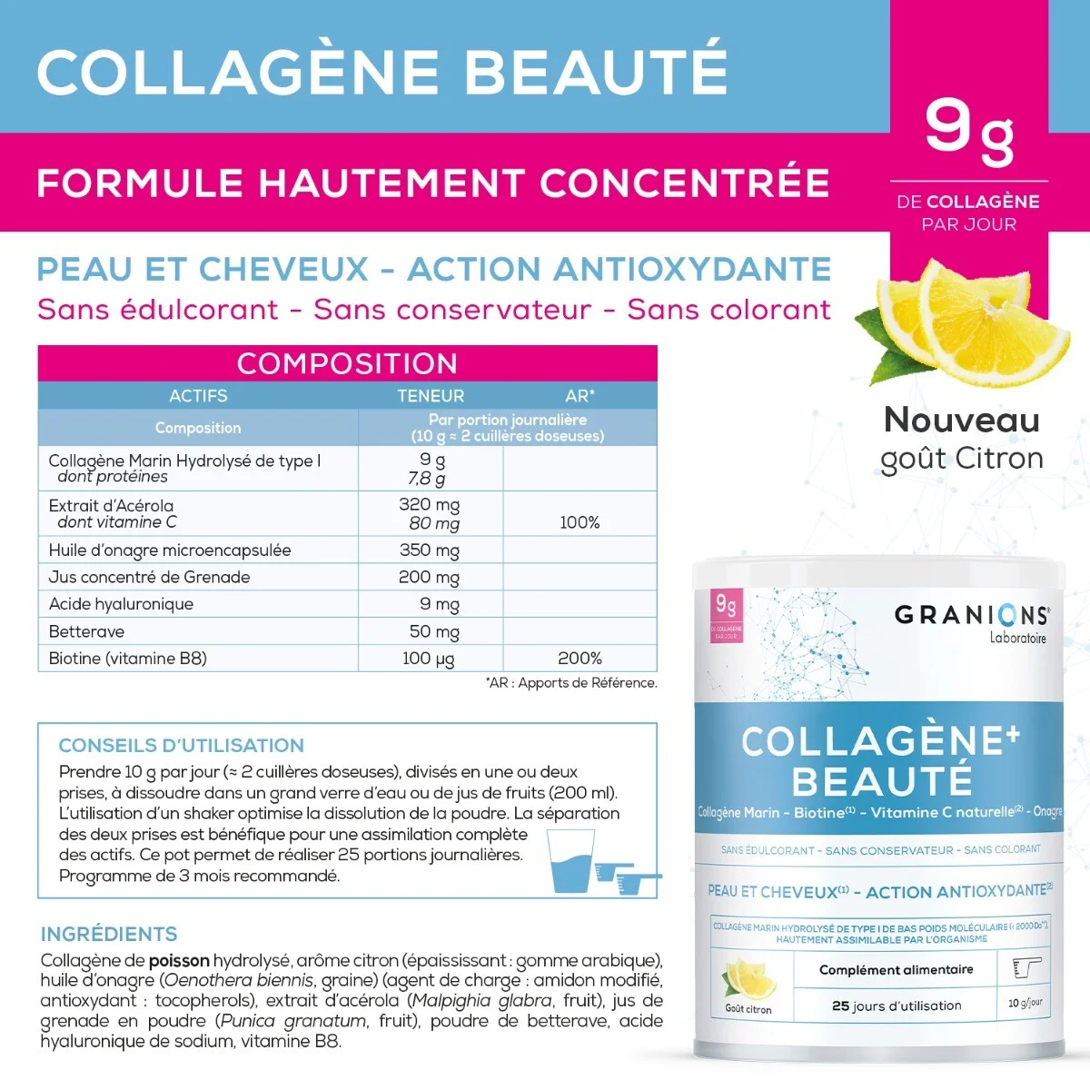COLLAGÈNE+ BEAUTÉ GOÛT CITRON