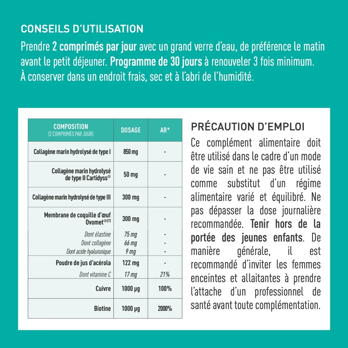 COLLAGÈNE+ MULTI TYPE I, II, III, V, X - COMPRIMÉS