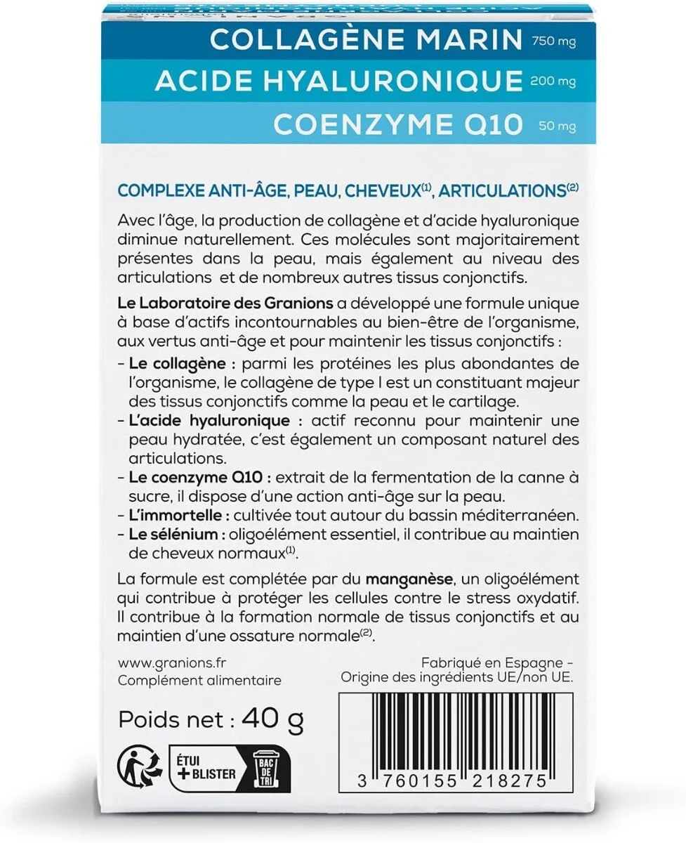 COMPLEXE ANTI-ÂGE COLLAGÈNE, ACIDE HYALURONIQUE & COENZYME Q10