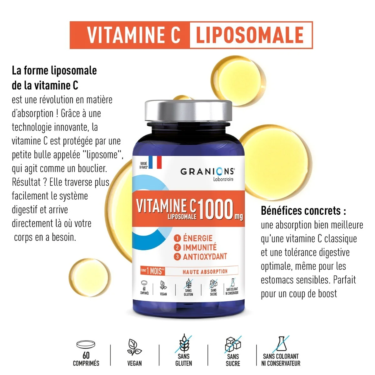 VITAMINE C LIPOSOMALE 1000 MG - 60 COMPRIMÉS